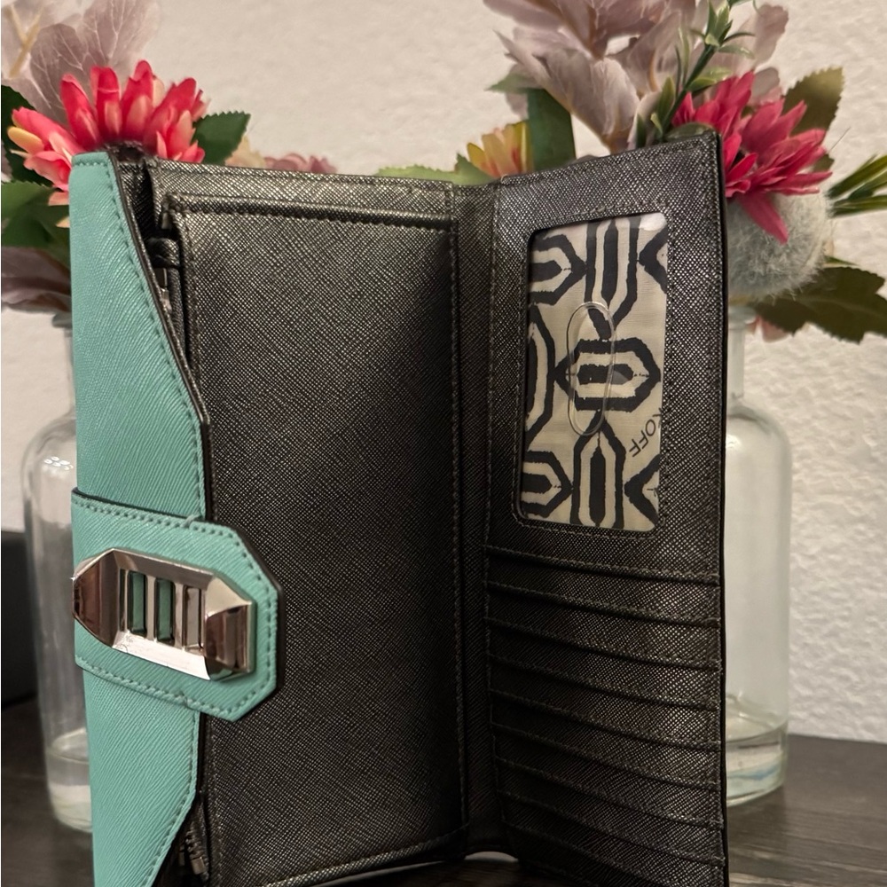 Rebecca Minkoff Turquoise Wallet with Metallic Clasp - Picture 4 of 4
